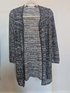 Amina Rubinacci Sequin Trim Linen Duster Cardigan IT 42 S